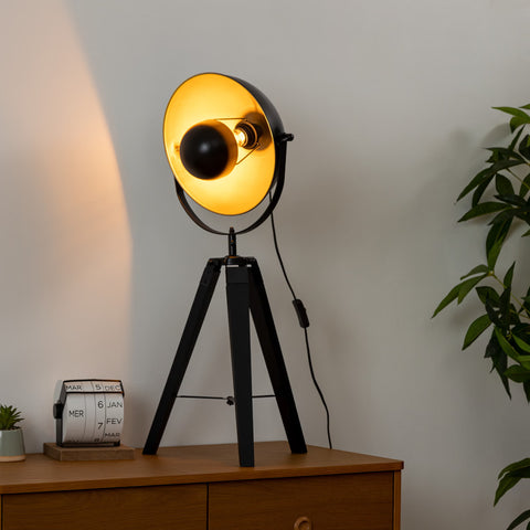 Lampe trépied Lahti haut 70 cm Noir