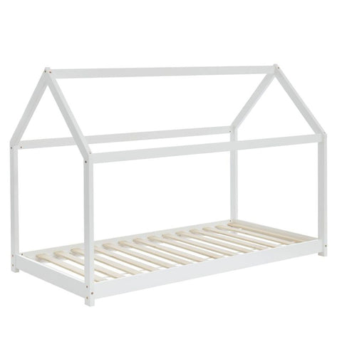 Lit Enfant Cabane TINY Sommier Inclus Blanc 90x190