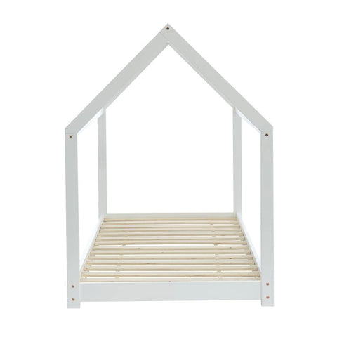 Lit Enfant Cabane TINY Sommier Inclus Blanc 90x190