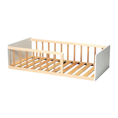 Lit enfant Pilou 70x140 avec sommier Blanc et Naturel