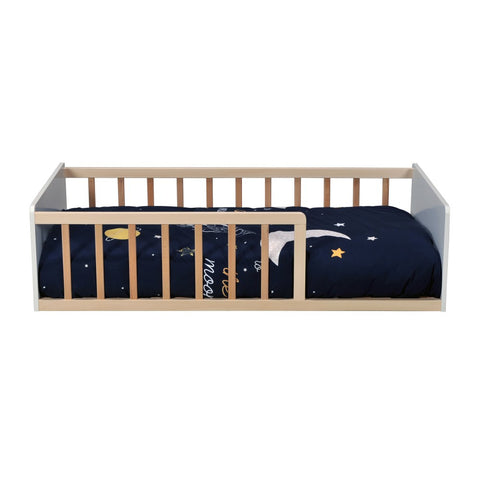 Lit enfant Pilou 70x140 avec sommier Blanc et Naturel