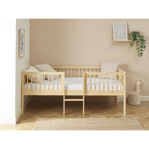 Lit enfant surélevé LOU pin massif Beige 90x190