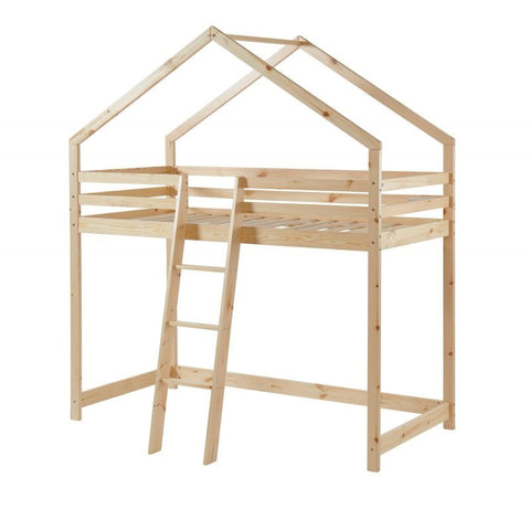 Lit Mezzanine TINY Sommier Inclus Naturel 90x190