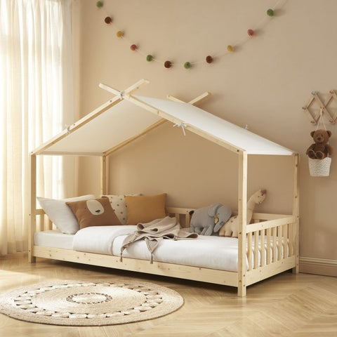 Lit tente enfant 90x190 Tiny avec barrière et sommier inclus