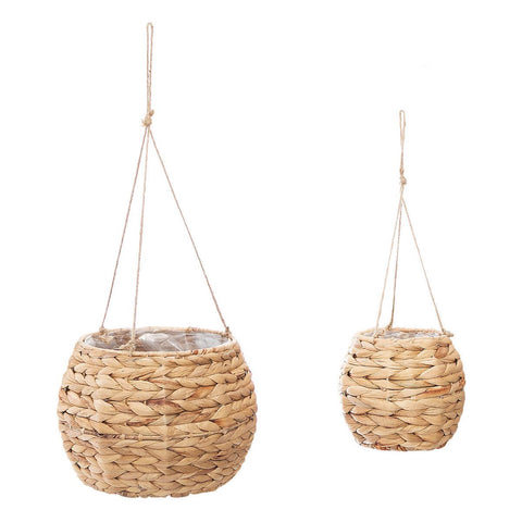 Lot De 2 Cache Pots Suspendus Neela H 19 Beige