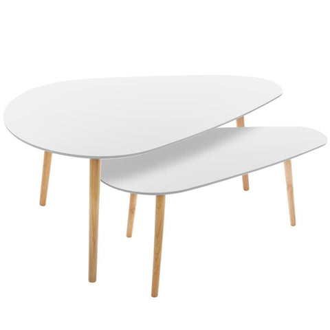 Lot De 2 Tables Basses Gigognes Miléo Blanc