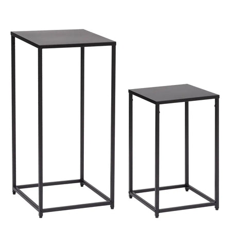 Lot De 2 Tables Café En Acier Gota Noires