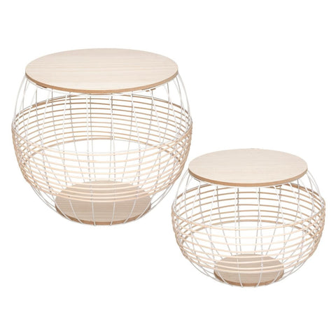 Lot De 2 Tables Café Juline Blanc