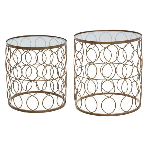 Lot De 2 Tables D'appoint Archi Doré