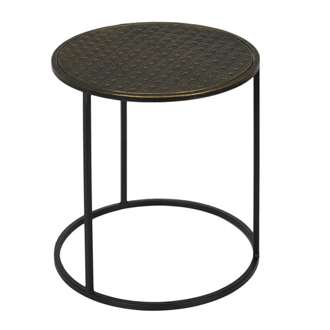 Lot De 2 Tables D'appoint En Métal Martele Mirage