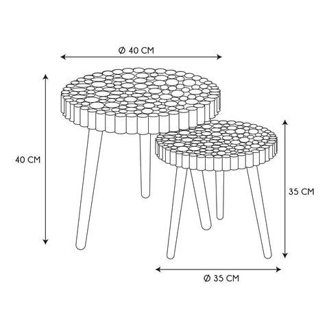 Lot De 2 Tables Gigognes Rondin Marron