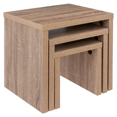 Lot De 3 Tables Encastrables En Bois Beige