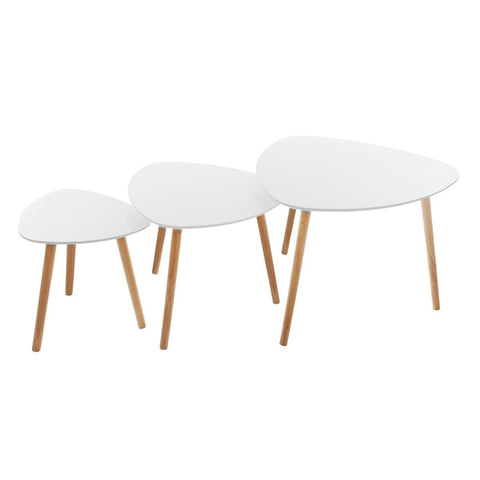 Lot De 3 Tables Gigognes Mileo Blanches