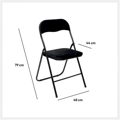 Lot De 6 Chaises En Velours Pliantes Noires