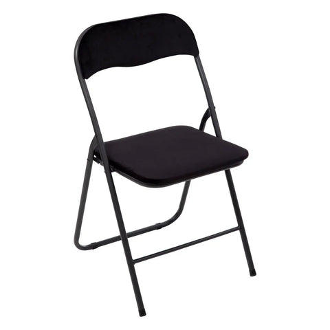 Lot De 6 Chaises En Velours Pliantes Noires