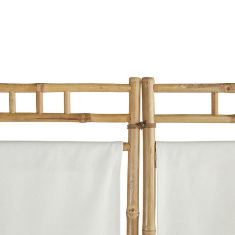 Lot De 2 Paravents En Bambou Et Tissu Kalel Beige