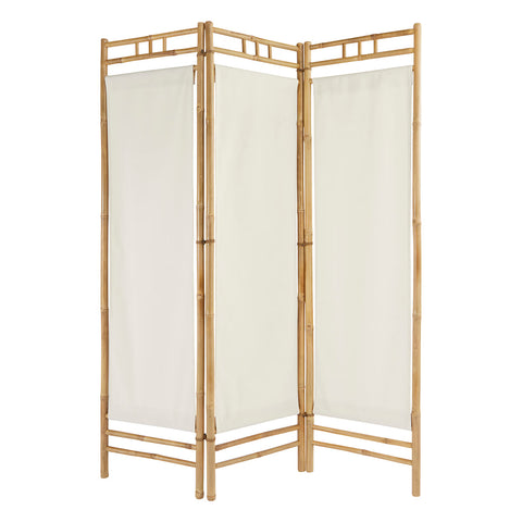 Lot De 2 Paravents En Bambou Et Tissu Kalel Beige