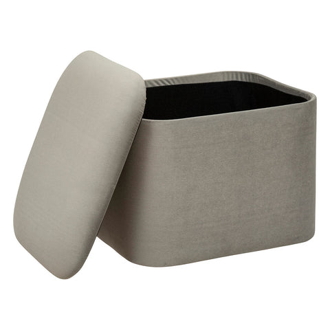 Lot de 2 poufs coffre Dani En Velours Gris