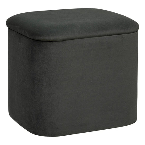 Lot de 2 poufs coffre Dani En Velours Gris