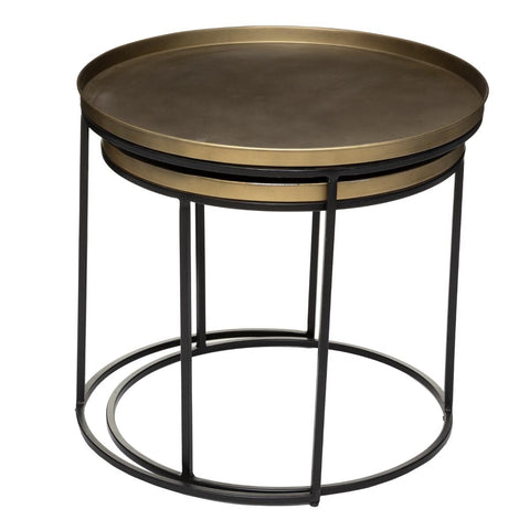 Lot de 2 tables café Basile Doré