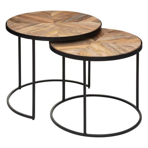 Lot de 2 tables gigognes Basile Marron