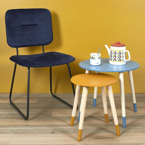 Lot de 2 tables gigognes Bicolore Jaune Bleu