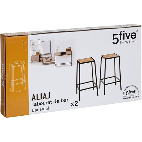 Lot de 2 tabourets de bar Aliaj Noires