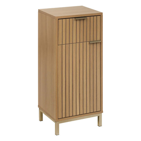 Meuble Bas Effet Bois 2 Portes Tasso Beige