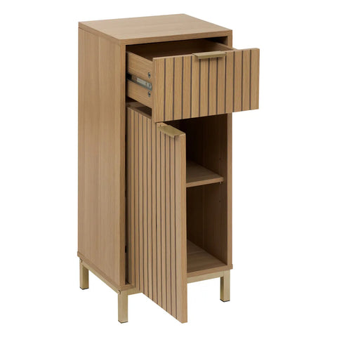 Meuble Bas Effet Bois 2 Portes Tasso Beige