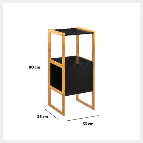 Étagère 3 Niveaux Acacia Noir