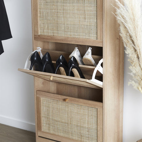 Meuble à chaussures 3 portes Bali Marron