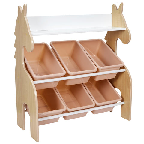 Meuble de rangement 6 bacs Licorne Rose