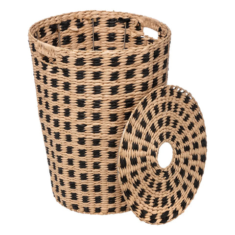 Panier À Linge Rond Terre Inconnue En Papier Et Fer 40L Beige