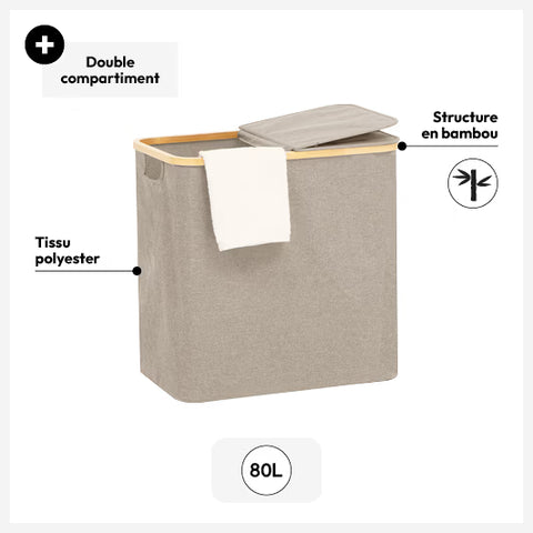 Panier À Linge Tidy Box 80l Beige