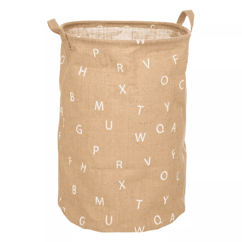 Panier Alphabet En Jute Beige D35