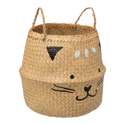 Panier Pliant Roseau Chat D35 Beige