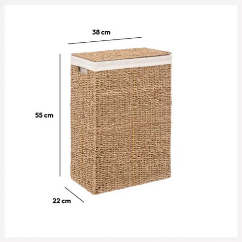 Panier à linge 40L En Roseau Beige