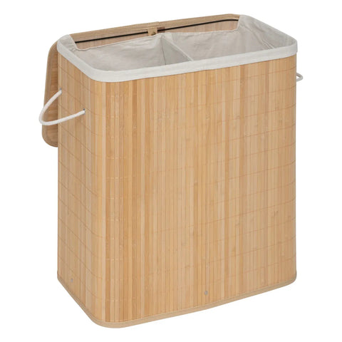 Panier à linge de tri rectangle 100 l En Bambou