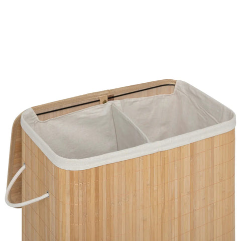 Panier à linge de tri rectangle 100 l En Bambou