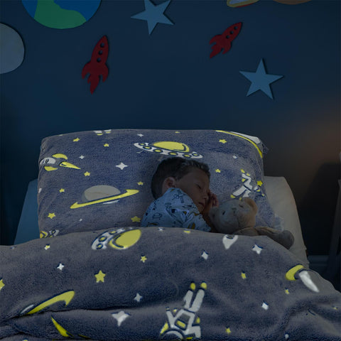 Parure De Lit Pour Enfant Phosphorescent Bleu