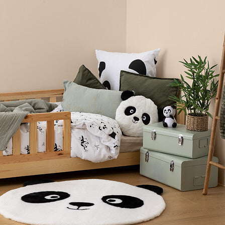 Parure de lit enfant réversible Panda Blanc 140x200