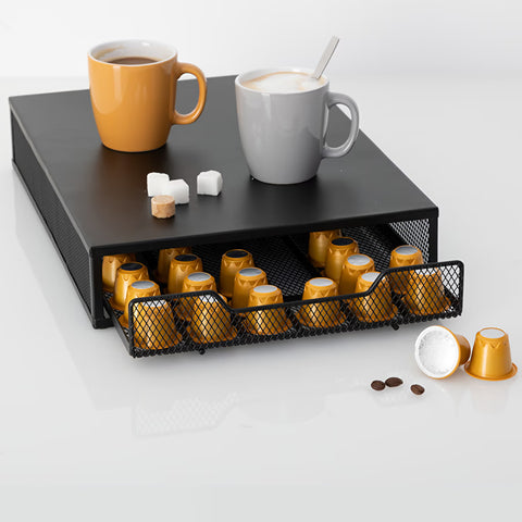 Porte-Capsules Mayaj Noir avec Tiroir Espresso x60 Capsules