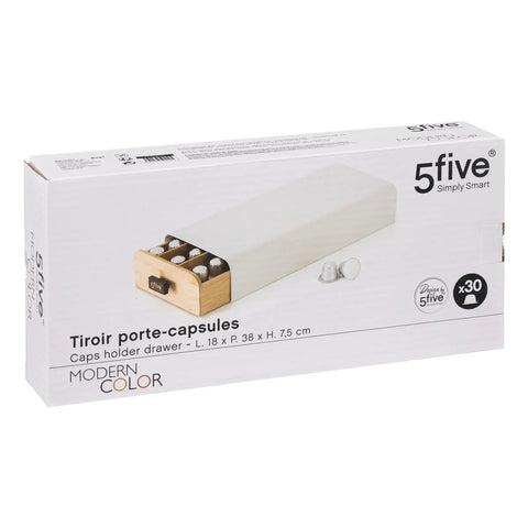 Porte Capsules Avec Tiroir Espresso x30 Blanc