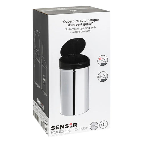 Poubelle Automatique Sensor 42L En Métal Inox