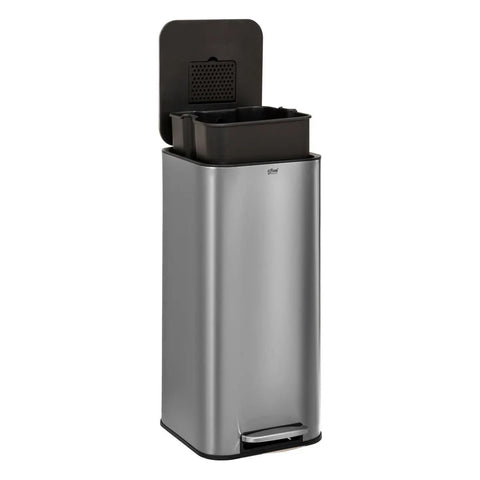 Poubelle à pédale carrée Delta 30L Inox