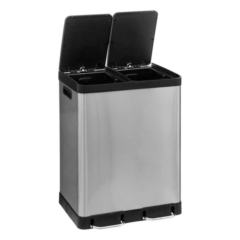 Poubelle de tri 2 bacs 2x30L Ariane Inox