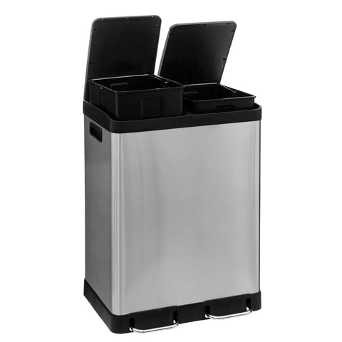 Poubelle de tri 2 bacs 2x30L Ariane Inox