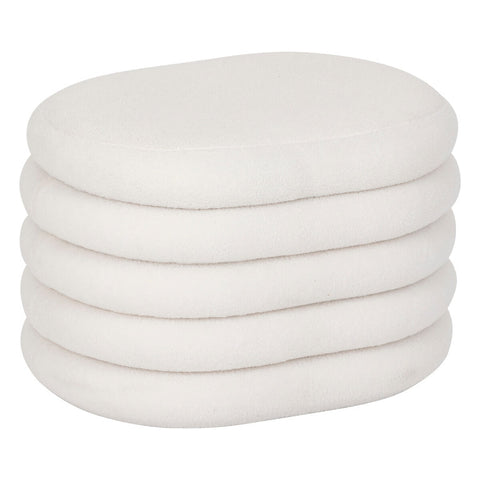 Pouf Coffre De Rangement Giulia Bouclette Blanc