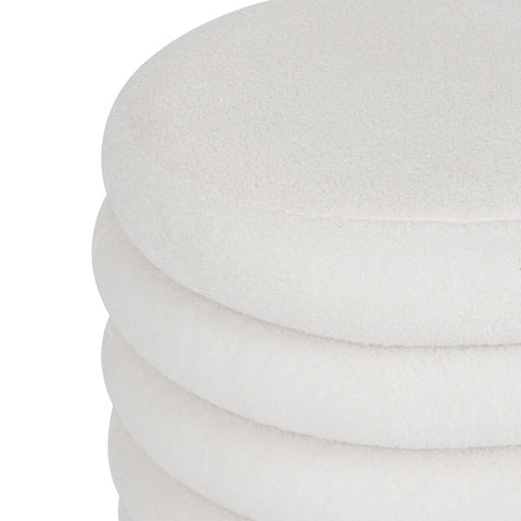 Pouf Coffre De Rangement Giulia Bouclette Blanc