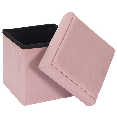 Pouf Coffre Pliable Brique Rose